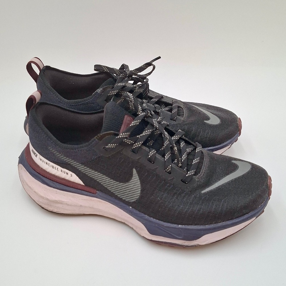 Nike ZoomX Invincible Run Flyknit 3 Womens 9 Black Purple DR2660-004 Shoes
